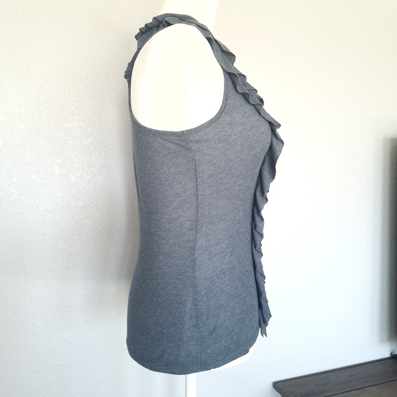 Edge Charcoal Zipper and Ruffled Tank Top M - Picture 3 of 6